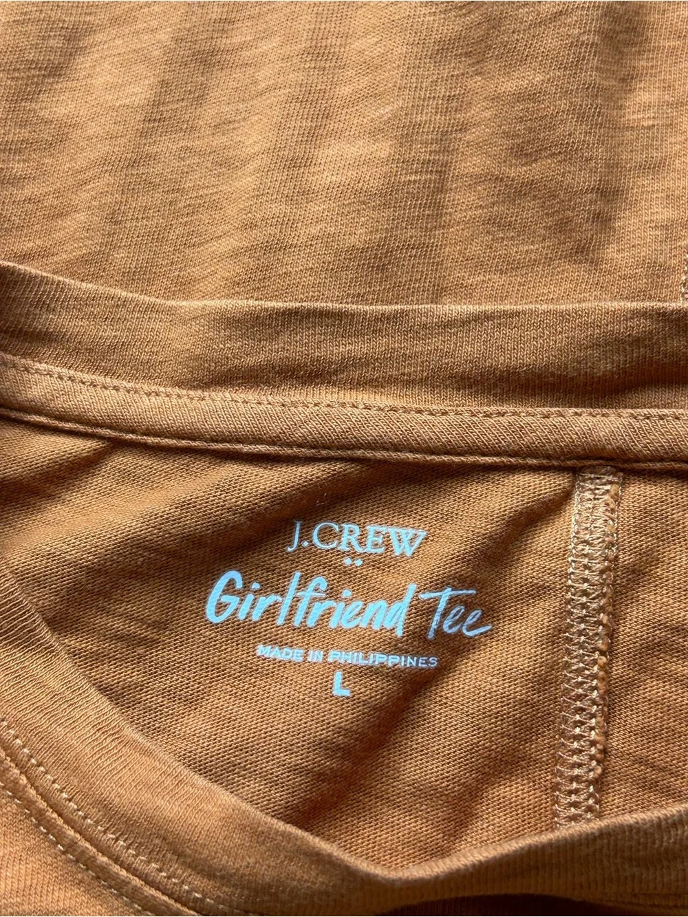 J. Crew Girlfriend Tee Long Sleeve Crewneck Top Autumncore Sz L Preppy Earthy